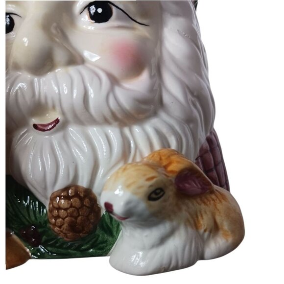 Alco Vtg Santa Claus Ceramic Mug With 3D  Deer & Rabbit Design Multicolor - Picture 5 of 8